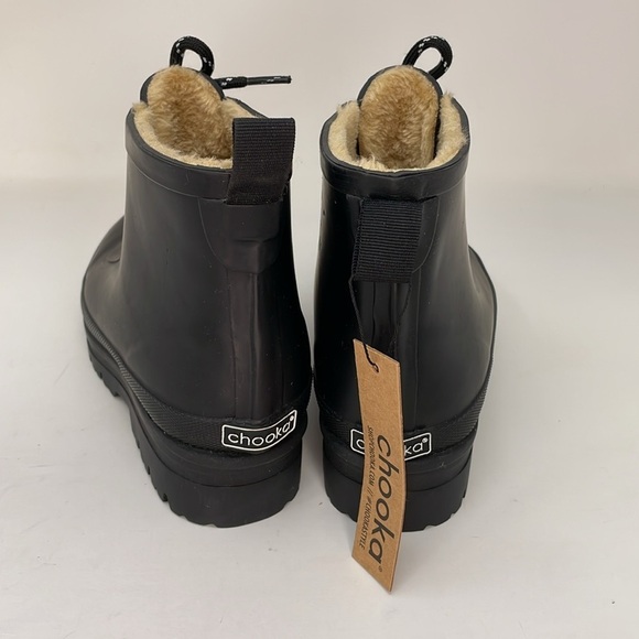 CHOOKA Rain Booties Lace Up Ankle Boots Black Size 7 NWT - Picture 4 of 11